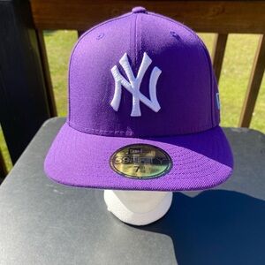 Inaugural Season 2009 New York Yankees New Era 59Fifty Purple Hat Fitted 7 1/4